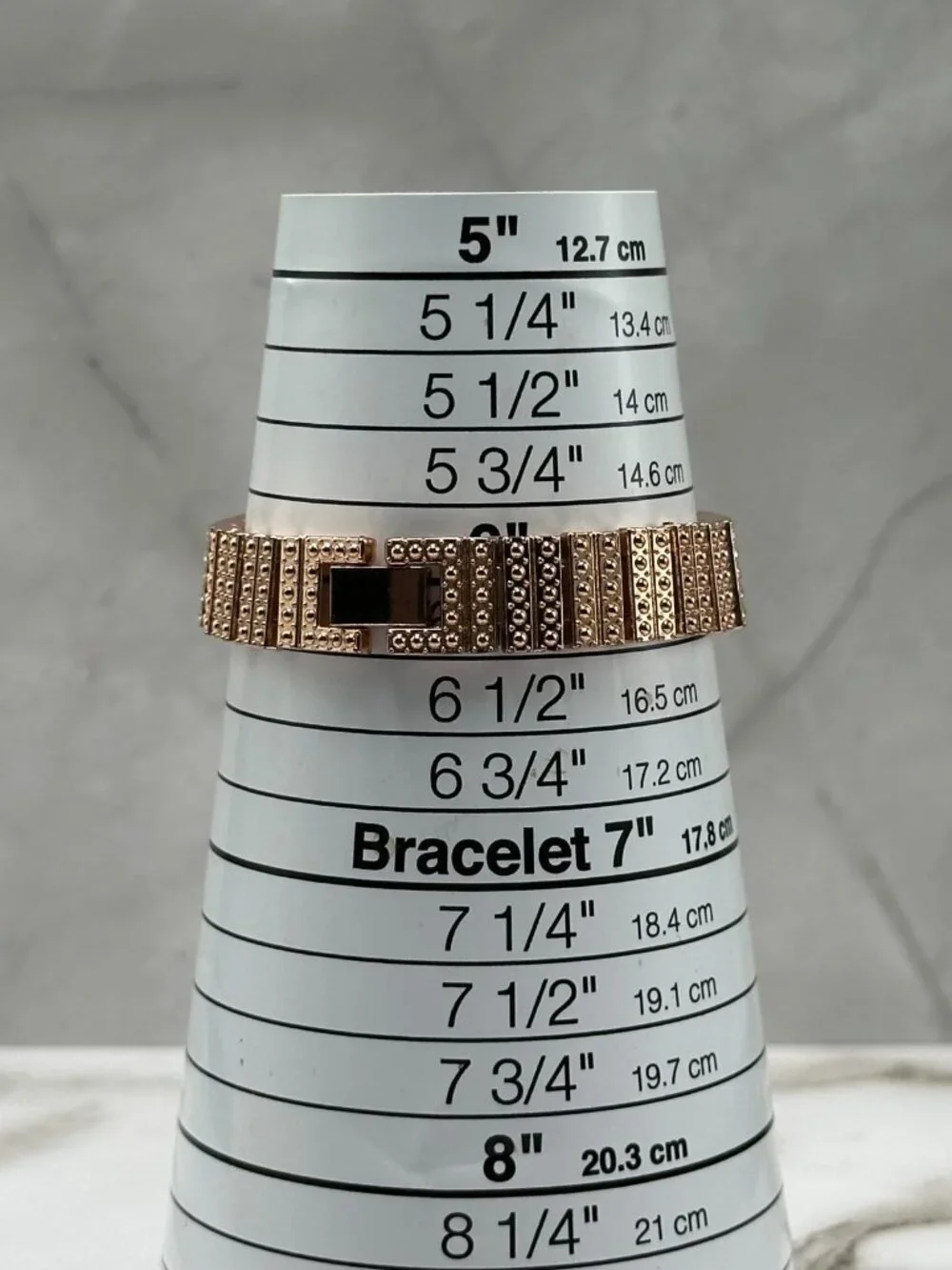 Rose Gold Tone Rhinestone Watch Womens Square Dial 20MM New Battery 6.5 Inch